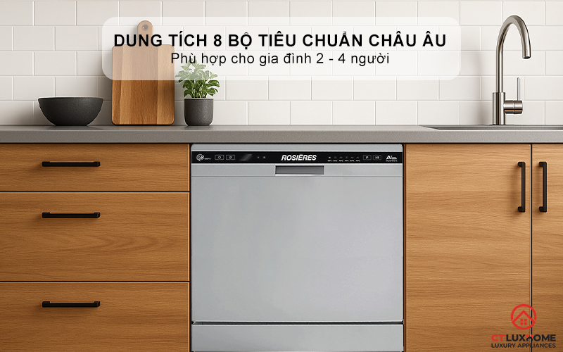 MÁY RỬA BÁT MINI 8 BỘ ROSIERES RDCP 8S-04 RDCP8S04 3