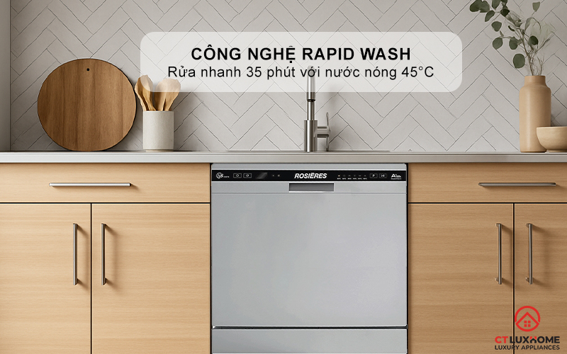 MÁY RỬA BÁT MINI 8 BỘ ROSIERES RDCP 8S-04 RDCP8S04 5