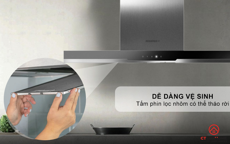 MÁY HÚT MÙI ỐNG KHÓI ROSIERES RDSV985PN NGANG 90CM 9