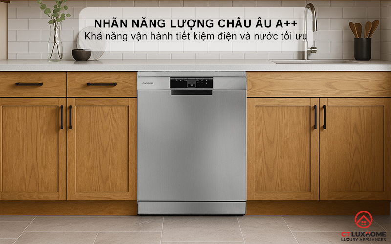 MÁY RỬA BÁT ĐỘC LẬP 13 BỘ  ROSIERES RF 3E7DX-04 RF3E7DX04 13