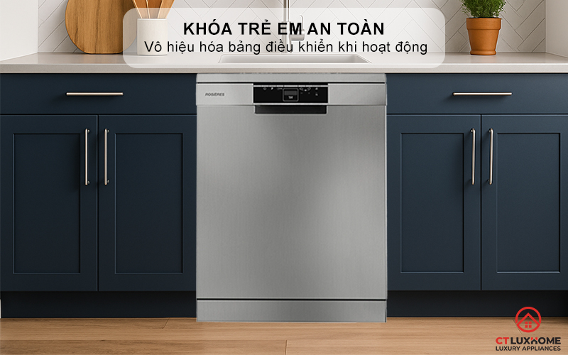 MÁY RỬA BÁT ĐỘC LẬP 13 BỘ  ROSIERES RF 3E7DX-04 RF3E7DX04 16