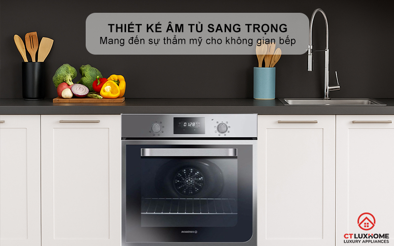 LÒ NƯỚNG ÂM TỦ ROSIERES RF43IN  55 LÍT MÀU INOX 1