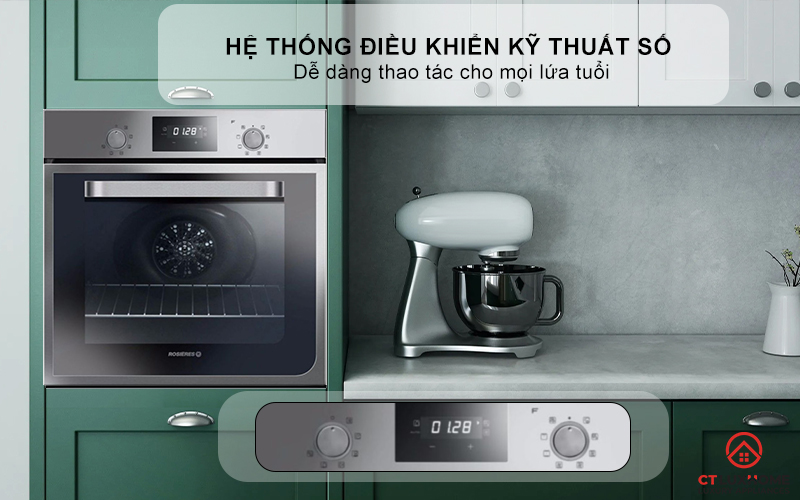 LÒ NƯỚNG ÂM TỦ ROSIERES RF43IN  55 LÍT MÀU INOX 6