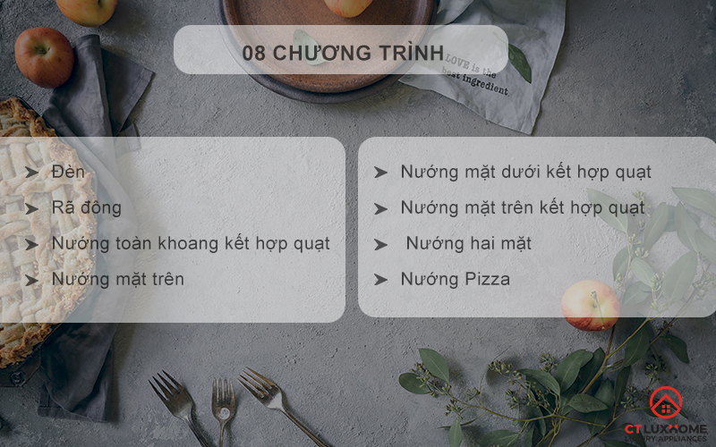 LÒ NƯỚNG ÂM TỦ ROSIERES RF43IN  55 LÍT MÀU INOX 7