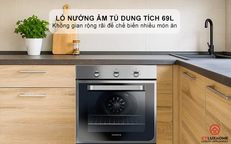 LÒ NƯỚNG ÂM TỦ ROSIERES RFI4064MIN  69 LÍT MÀU INOX 2