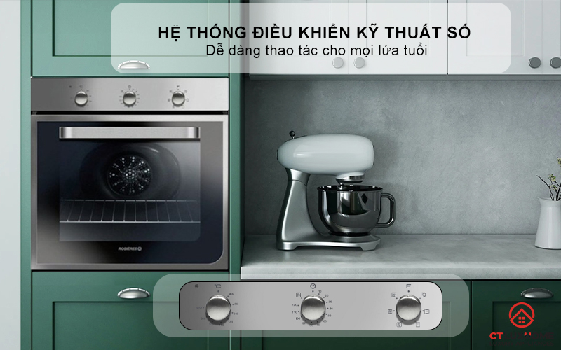 LÒ NƯỚNG ÂM TỦ ROSIERES RFI4064MIN  69 LÍT MÀU INOX 6