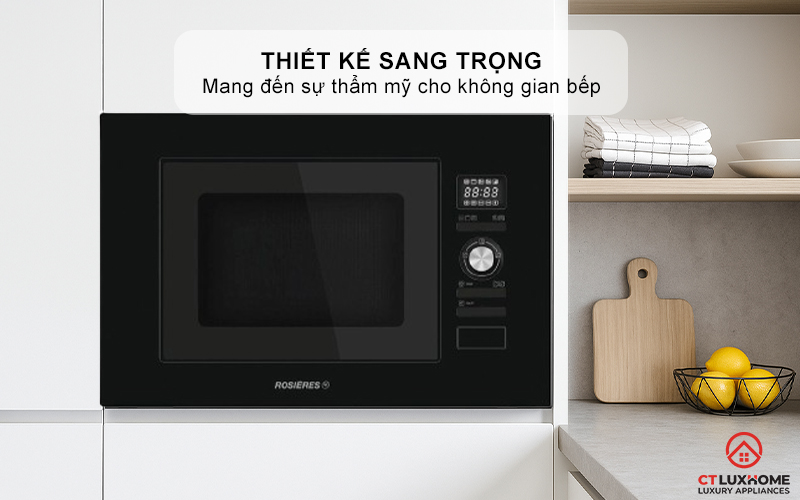 LÒ VI SÓNG KẾT HỢP NƯỚNG ÂM TỦ ROSIERES RMG20/1PN 20 LÍT MÀU ĐEN RMG201PN 1