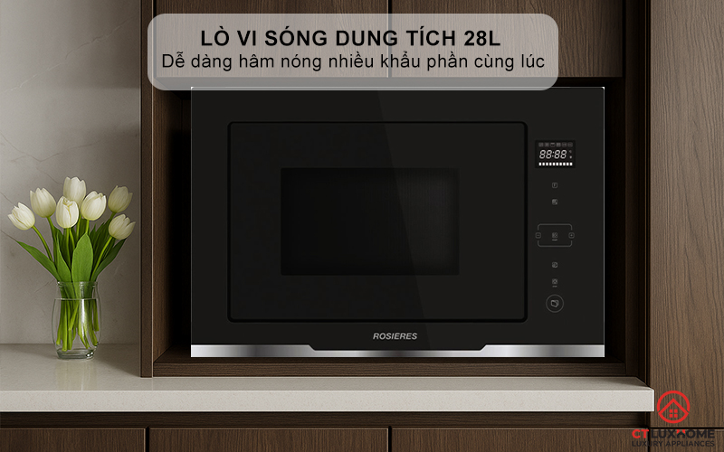 LÒ VI SÓNG KẾT HỢP NƯỚNG ROSIERES RMGS28PN 28L MÀU ĐEN 2