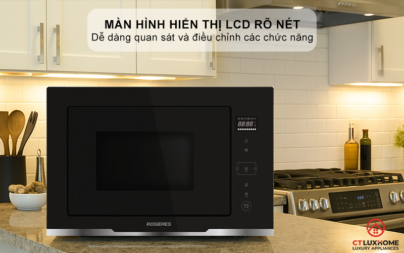 LÒ VI SÓNG KẾT HỢP NƯỚNG ROSIERES RMGS28PN 28L MÀU ĐEN 4