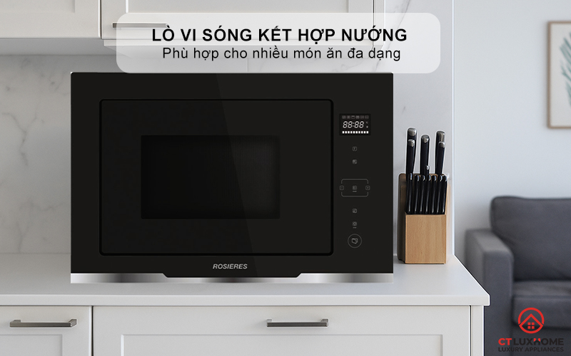 LÒ VI SÓNG KẾT HỢP NƯỚNG ROSIERES RMGS28PN 28L MÀU ĐEN 6
