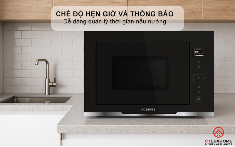 LÒ VI SÓNG KẾT HỢP NƯỚNG ROSIERES RMGS28PN 28L MÀU ĐEN 7