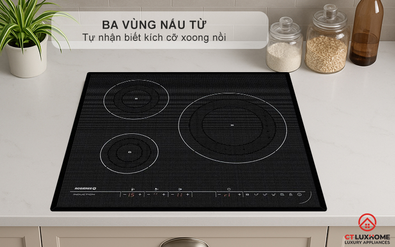 BẾP TỪ 3 VÙNG NẤU ROSIERES RPI342MM 7200W MÀU ĐEN 5