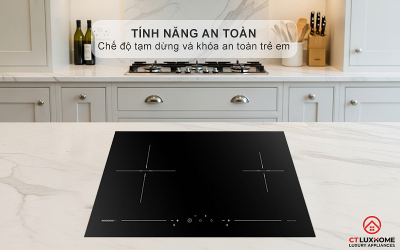 BẾP TỪ 2 VÙNG NẤU ÂM BÀN ROSIERES RPI7220/1 3600W MÀU ĐEN RPI72201 9