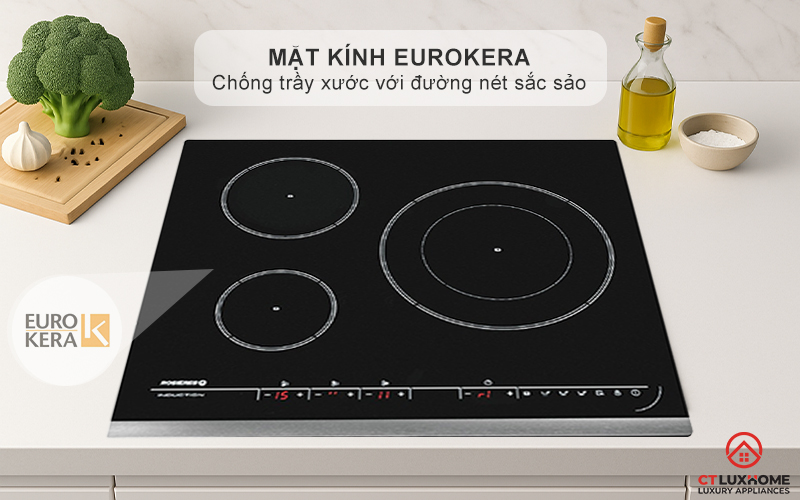 BẾP TỪ 3 VÙNG NẤU ROSIERES RPIF342 7200W MÀU ĐEN 2