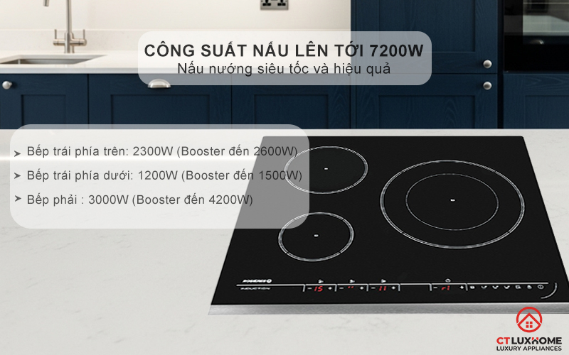BẾP TỪ 3 VÙNG NẤU ROSIERES RPIF342 7200W MÀU ĐEN 3