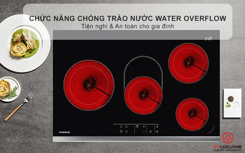 BẾP HỒNG NGOẠI 4 VÙNG NẤU ROSIERES RVEF74IN 8600W MÀU ĐEN 5