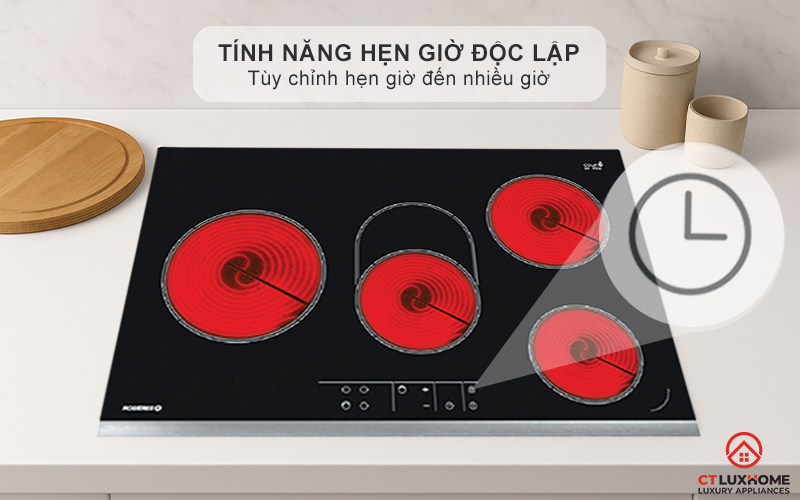 BẾP HỒNG NGOẠI 4 VÙNG NẤU ROSIERES RVEF74IN 8600W MÀU ĐEN 9