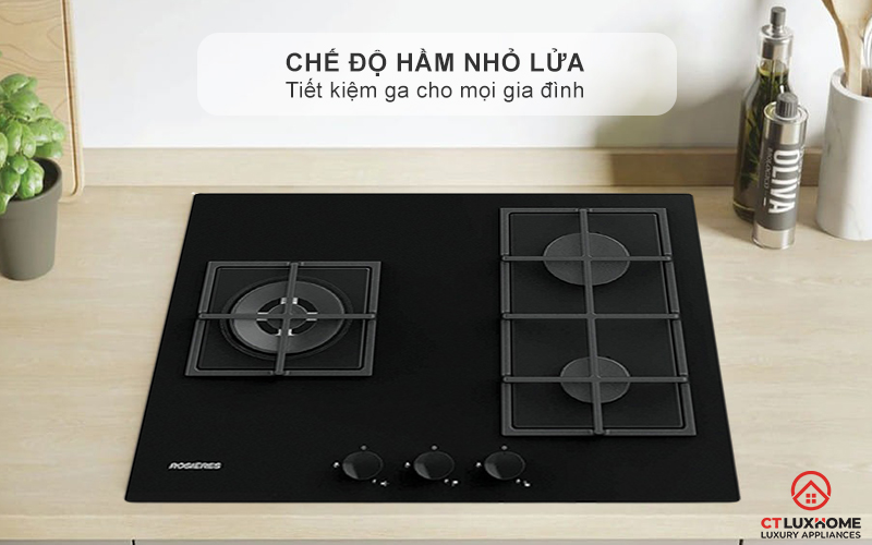 BẾP GA 3 VÙNG NẤU ROSIERES RVG63B4MBB/1 MÀU ĐEN B4MBB1 3
