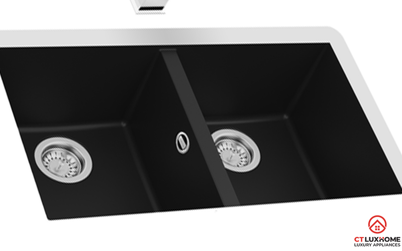 CHẬU ĐÁ LẮP NỔI 2 HỐ RỬA SQUARE 2B 760 TG SQUARE2B760TG 1