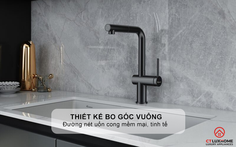 VÒI RỬA BÁT DÂY RÚT KONOX STREAM SMART GUN METAL STREAMSMARTGUNMETAL 1