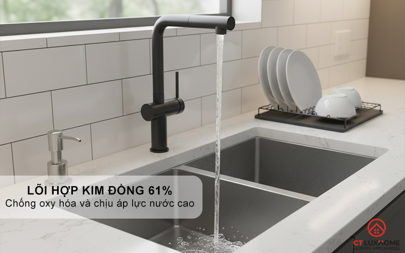 VÒI RỬA BÁT DÂY RÚT KONOX STREAM SMART GUN METAL STREAMSMARTGUNMETAL 9