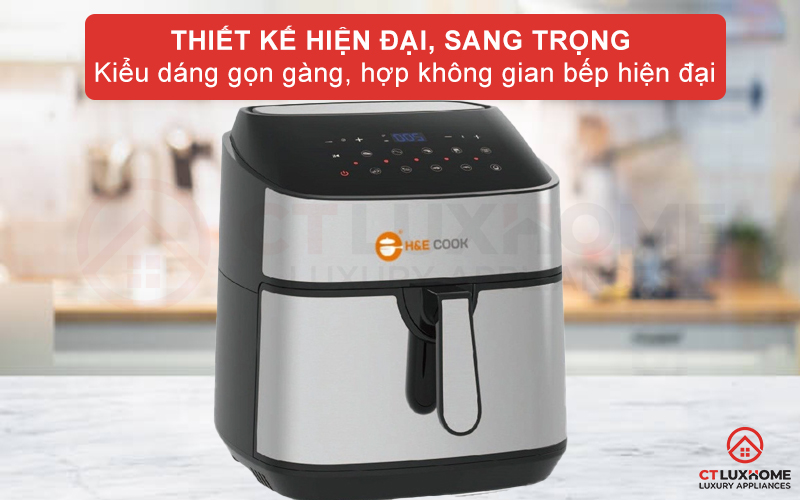 NỒI CHIÊN KHÔNG DẦU H&E COOK HE-AF792D-ST CÔNG SUẤT LỚN 1600W 1