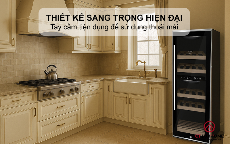 Thiết kế sang trọng, hiện đại và tay cầm tiện dụng để sử dụng thoải mái
