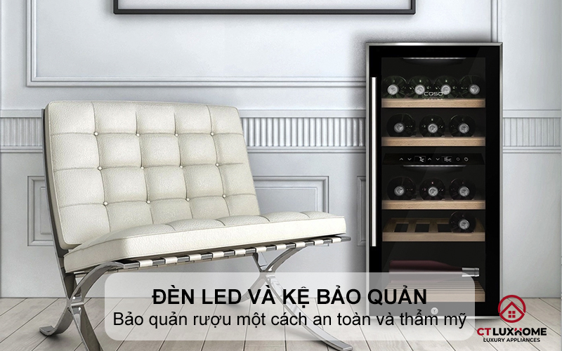 Đèn LED và kệ bảo quản bằng gỗ có thể mở rộng