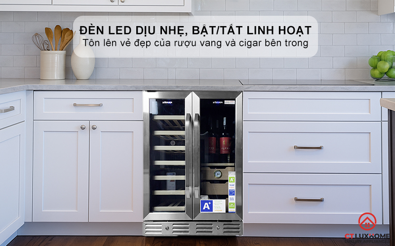 Đèn LED dịu nhẹ, bật/tắt linh hoạt