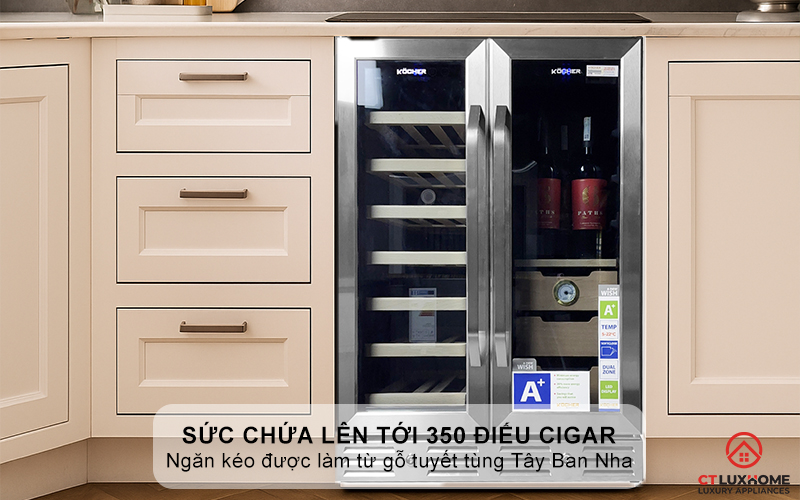 Sức chứa lên tới 350 điếu Cigar