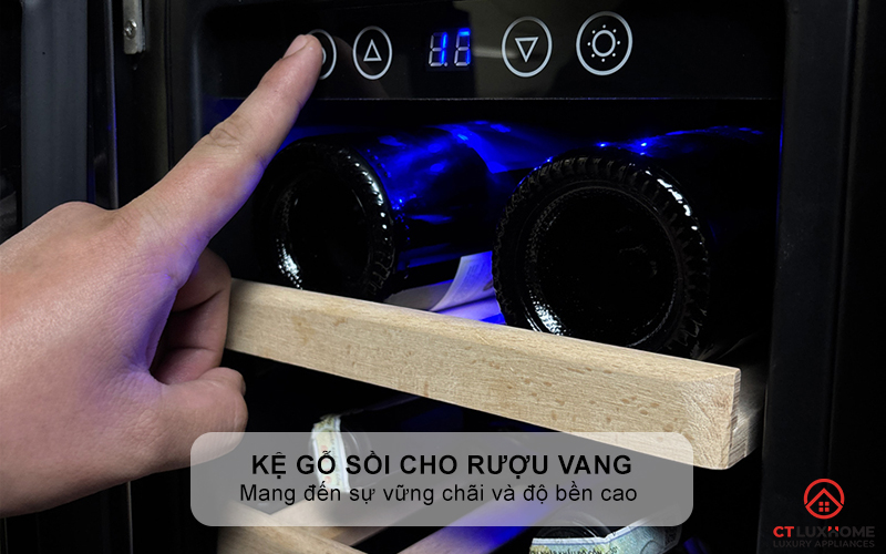 Kệ gỗ sồi cho rượu vang