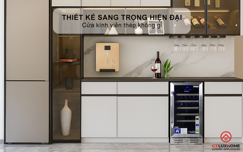 Thiết kế sang trọng hiện đại với cửa kính viền thép không gỉ