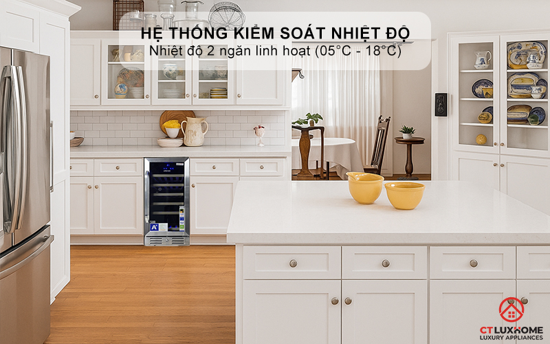 Hệ thống kiểm soát nhiệt độ 2 ngăn linh hoạt (05°C - 18°C)