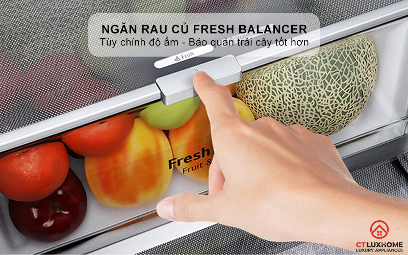 Ngăn rau củ Fresh Balancer™ tùy chỉnh độ ẩm tối ưu