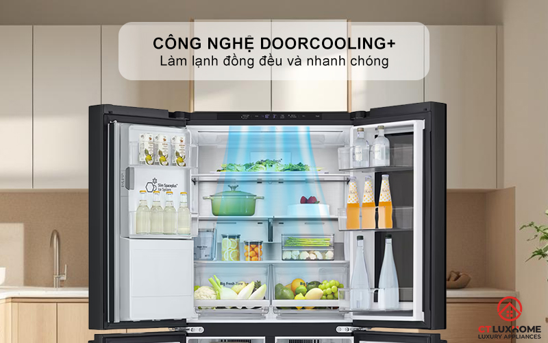Công nghệ làm lạnh nhanh chóng và hiệu quả làm lạnh đồng đều với công nghệ DoorCooling+™