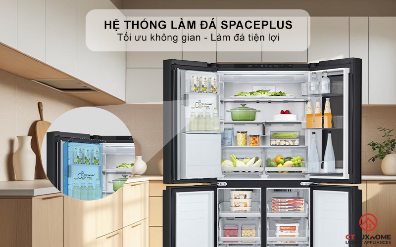 Tối ưu không gian và tối đa diện tích với hệ thống làm đá Slim SpacePlus™