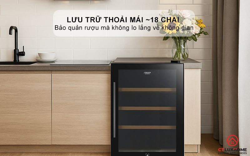 Lưu trữ thoải mái ~18 chai