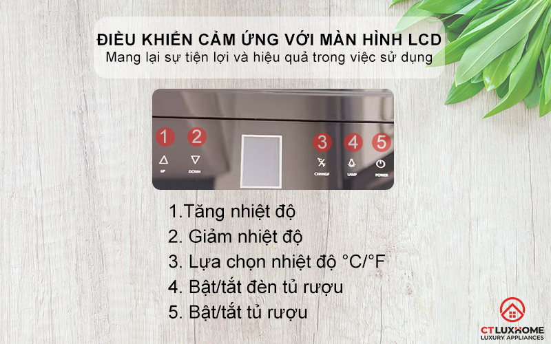 Điều khiển cảm ứng với màn hình LCD hiện đại, dễ dàng thao tác