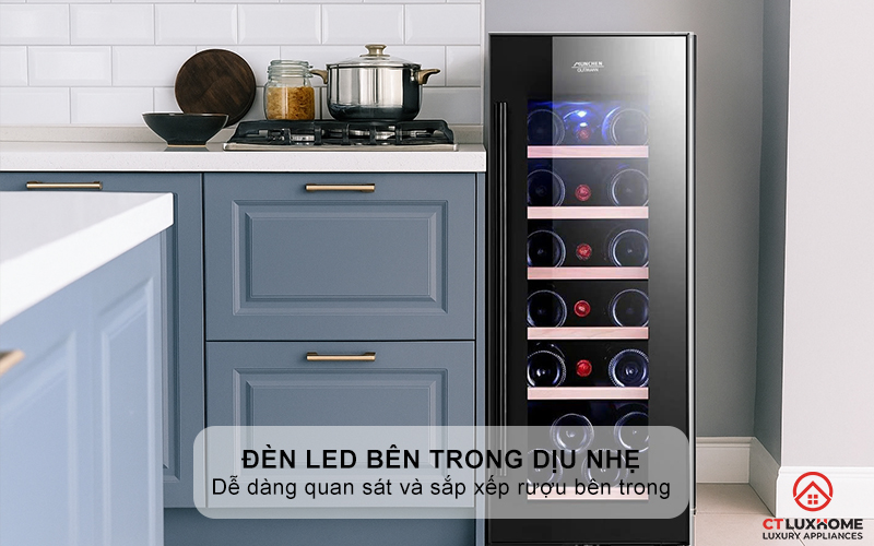 Đèn LED bên trong dịu nhẹ, bật/tắt chủ động