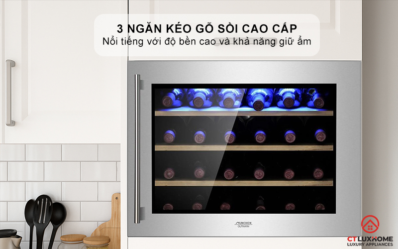 3 ngăn kéo gỗ sồi cao cấp