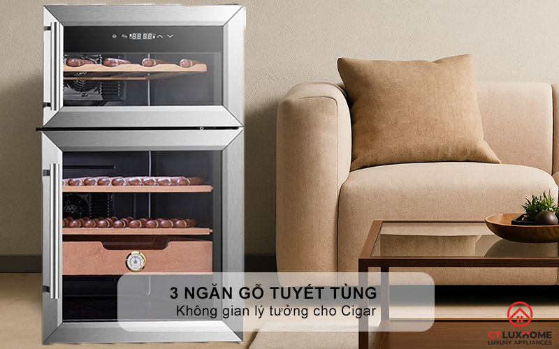 3 ngăn gỗ tuyết tùng - không gian lý tưởng cho Cigar