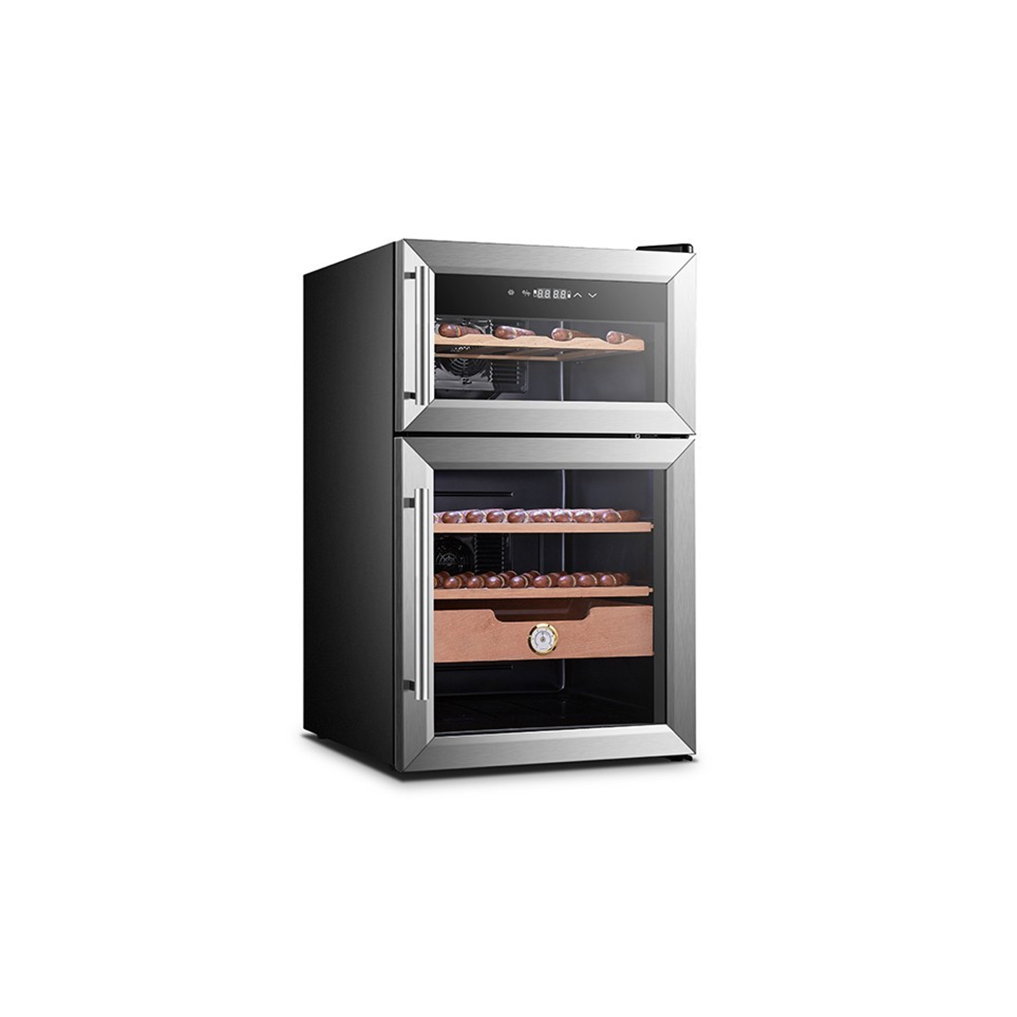 TỦ BẢO QUẢN RƯỢU VÀ CIGAR MUNCHEN MWC 20D 69L MÀU INOX MWC20D