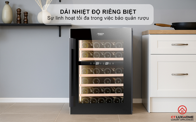 Dải nhiệt độ riêng biệt phù hợp với nhiều loại rượu