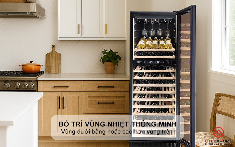 Vùng nhiệt dưới thường sẽ bằng hoặc cao hơn vùng nhiệt trên