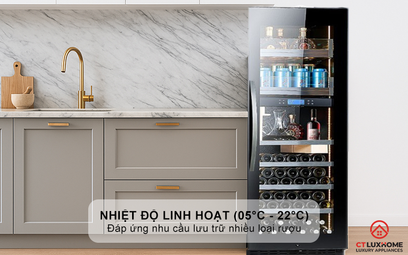 Hệ thống kiểm soát nhiệt độ linh hoạt (05°C - 22°C)
