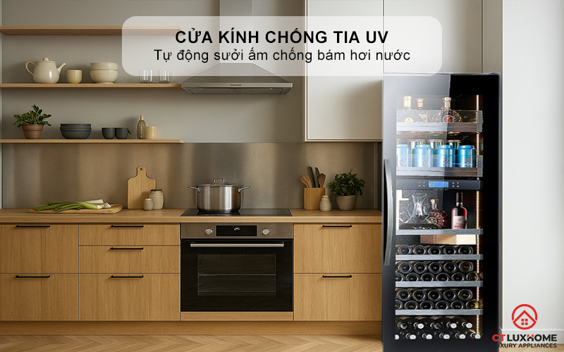 Cửa kính chống tia UV - Bảo vệ hương vị rượu trọn vẹn