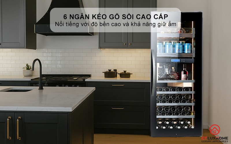 6 ngăn kéo gỗ sồi cao cấp