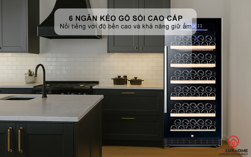 6 ngăn kéo gỗ sồi cao cấp