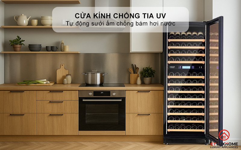 Cửa kính chống tia UV - Bảo vệ hương vị rượu trọn vẹn