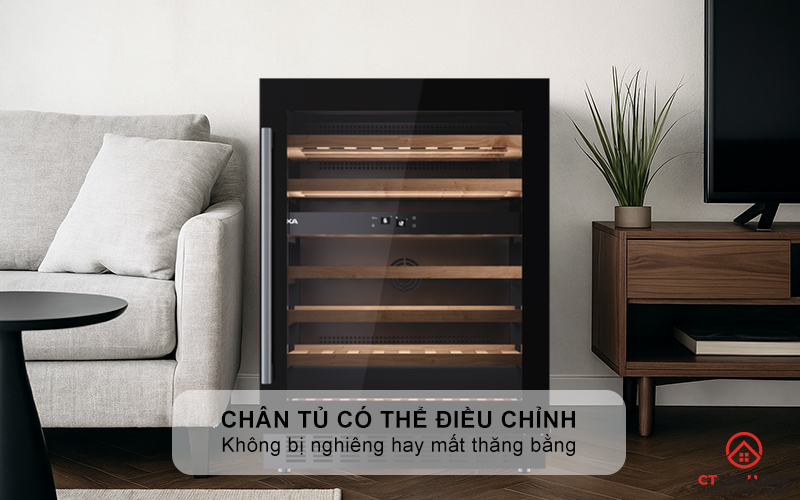 Chân tủ có thể điều chỉnh phía trước và phía sau
